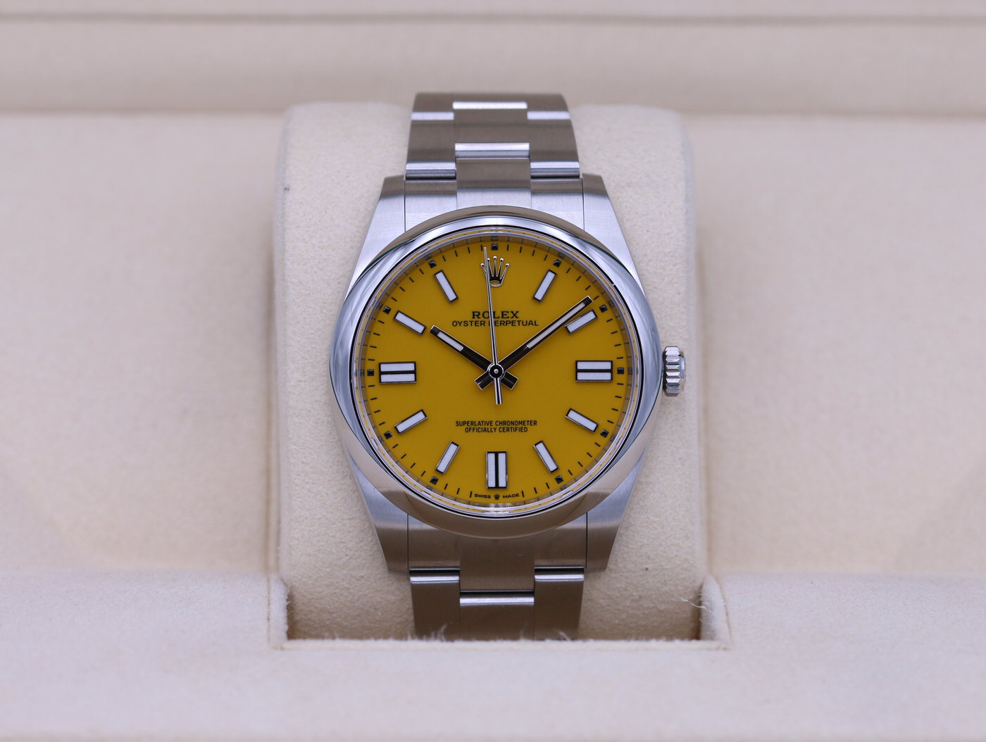 Rolex Oyster Perpetual 124300 Yellow Dial 41mm – 2021 Box & Papers ...