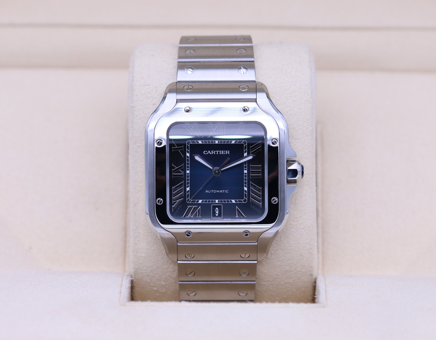 Cartier Santos Large WSSA0030 Blue Dial Stainless – 2021 Box & Papers ...