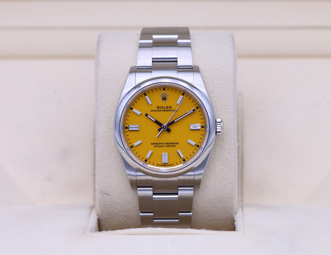 Rolex Oyster Perpetual 126000 Yellow Dial 36mm – 2021 Unworn ...