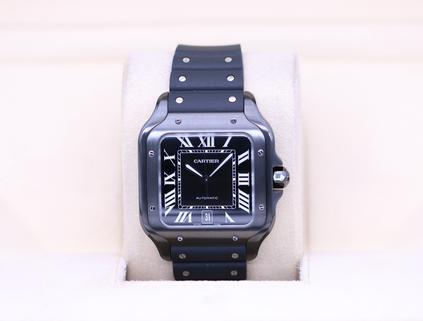 Cartier Santos De Cartier Large Black ADLC WSSA0039 Complete