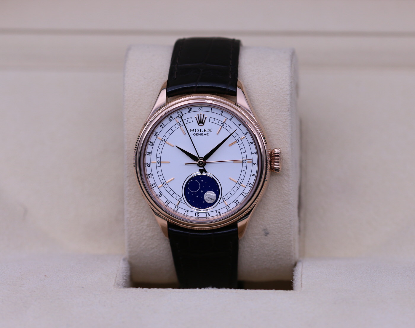 Rolex Cellini Moonphase White Dial Rose Gold 50535 2021 Box