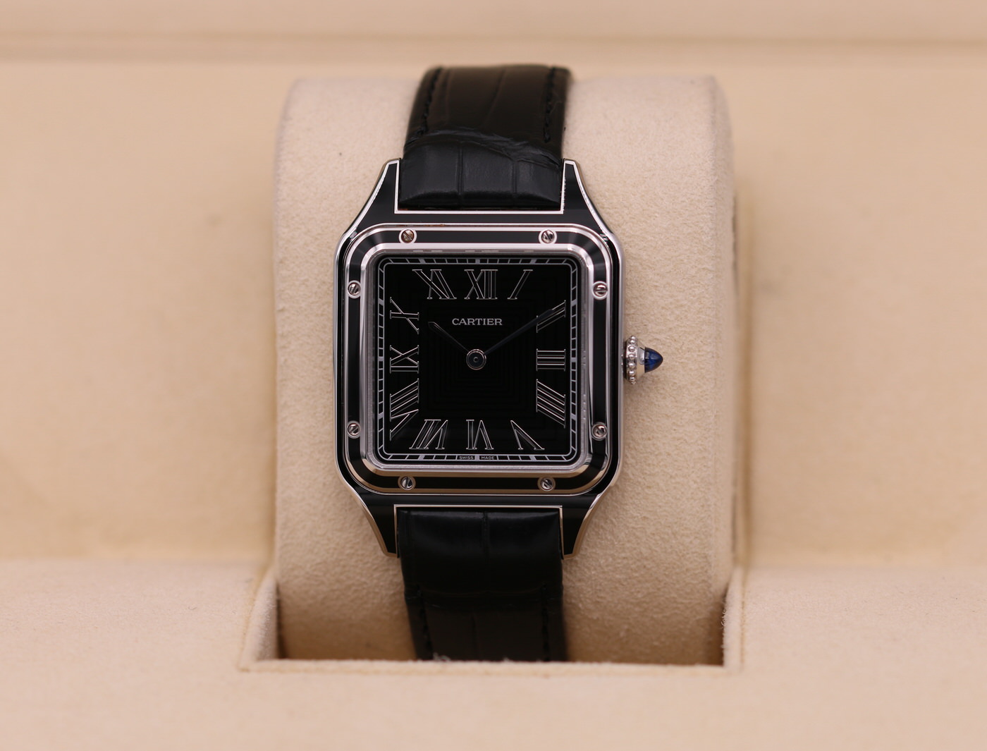 Cartier Santos Dumont Black Lacquer WSSA046 2023 Box Papers