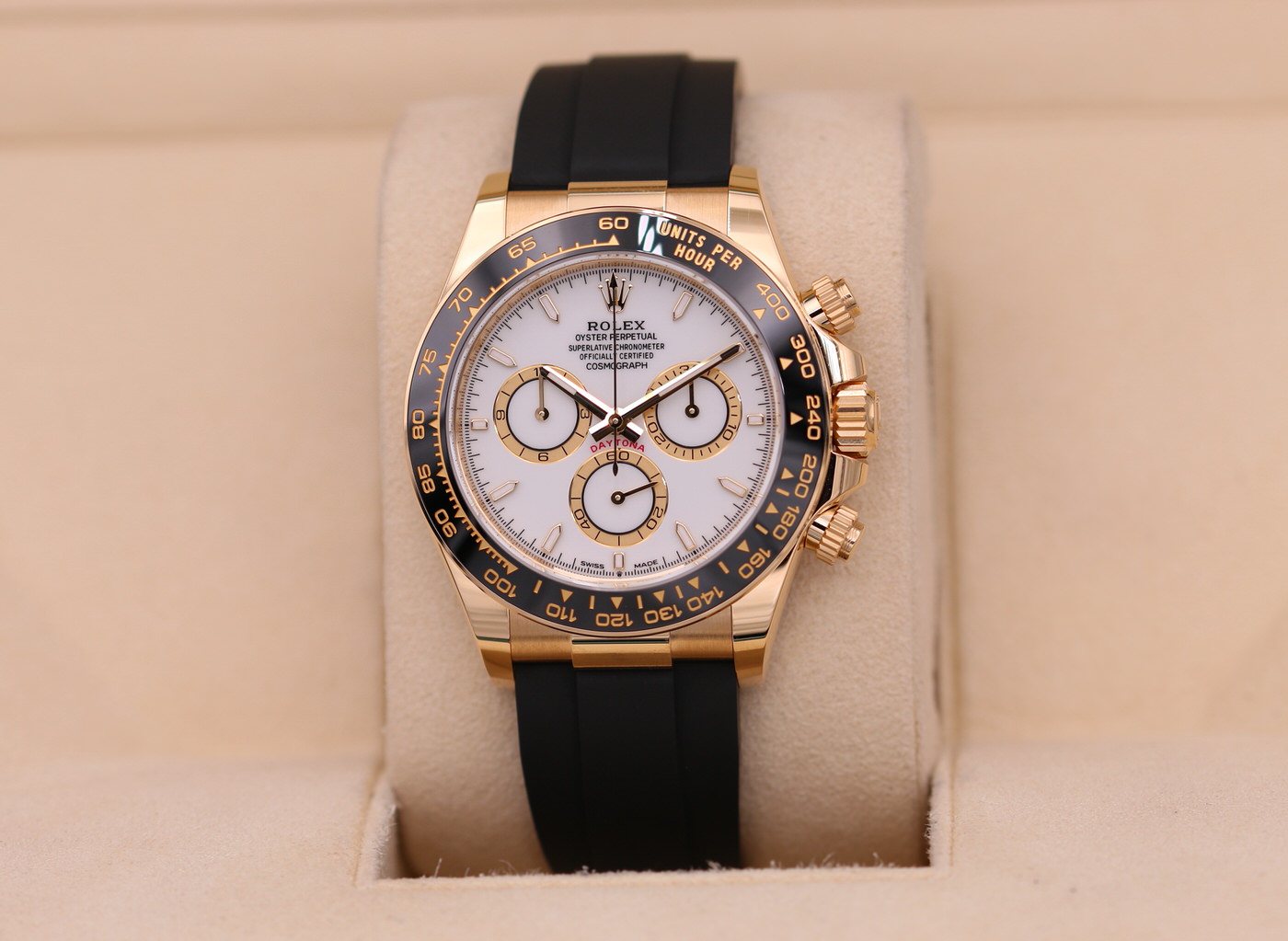 Rolex Daytona Yellow Gold White Dial Oysterflex 126518LN 2024 Unworn   IMG 8934 