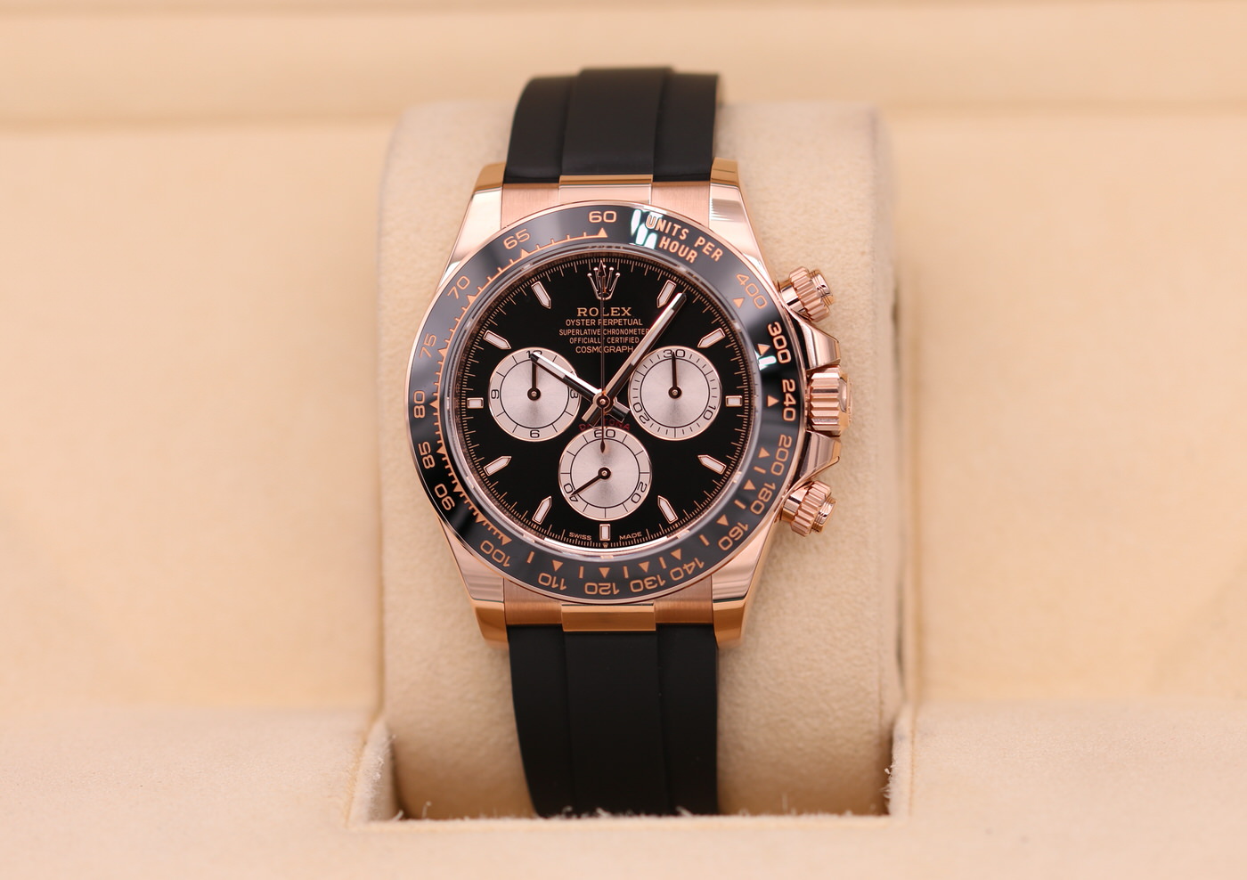 Rolex Daytona Rose Gold Black Dial Oysterflex 126515LN – 2023 ...