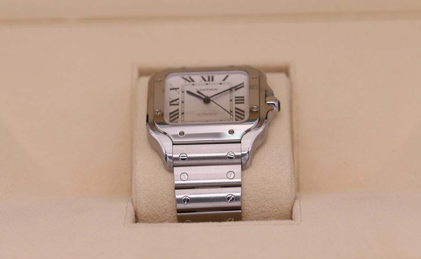 Cartier Santos De Cartier Large White Dial WSSA0018 Complete