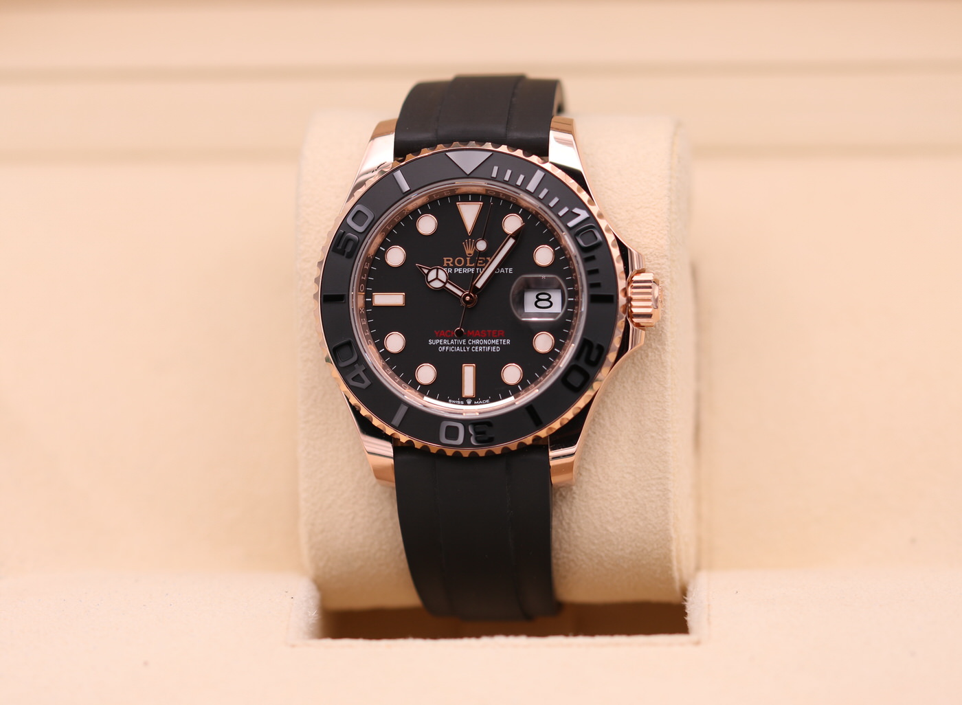 Rolex Yacht-Master 40 Everose Gold Black Dial Oysterflex 126655 – 2022 ...