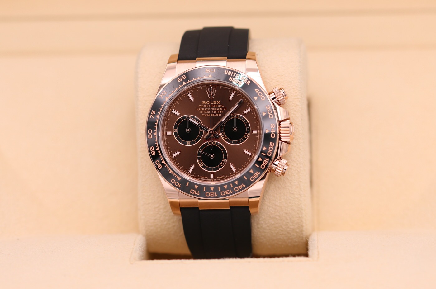 Rolex Daytona Rose Gold Chocolate Dial Oysterflex 126515LN – 2026
