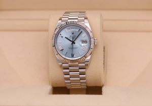 Rolex Day-Date 40 Platinum Ice Blue Roman Dial 228236 - 2025