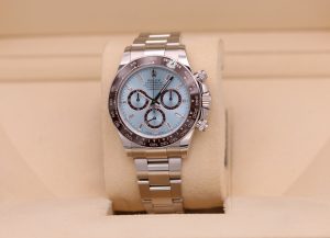 Rolex Daytona Platinum Ice Blue Baguette Diamond Dial 126506 - 2025